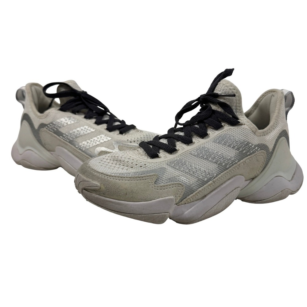 Adidas Women Training Sneakers White Gray Mesh Athletic Shoes‎ Size 6